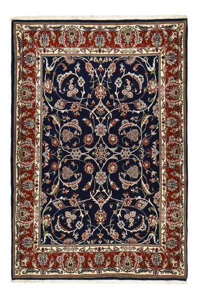 Qom Koberec 146x212cm - Perský koberec - tmavě modrá