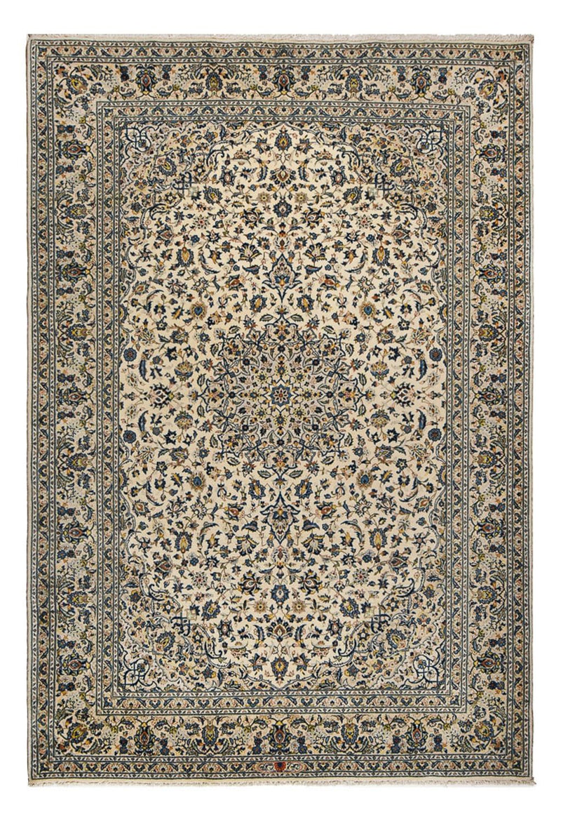 Kashan Koberec 218x322cm - Perský koberec - pískový