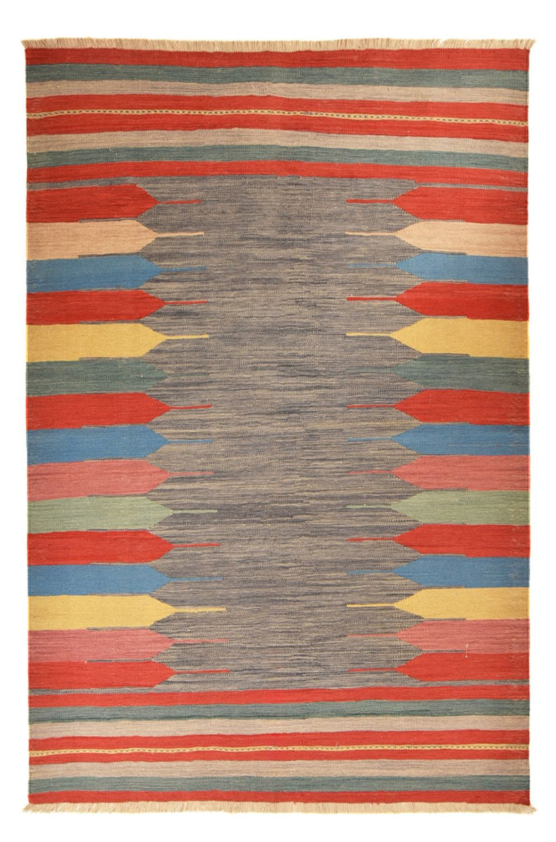 Moderní kilim Koberec 192x288cm - Vlněný koberec - vícebarevný