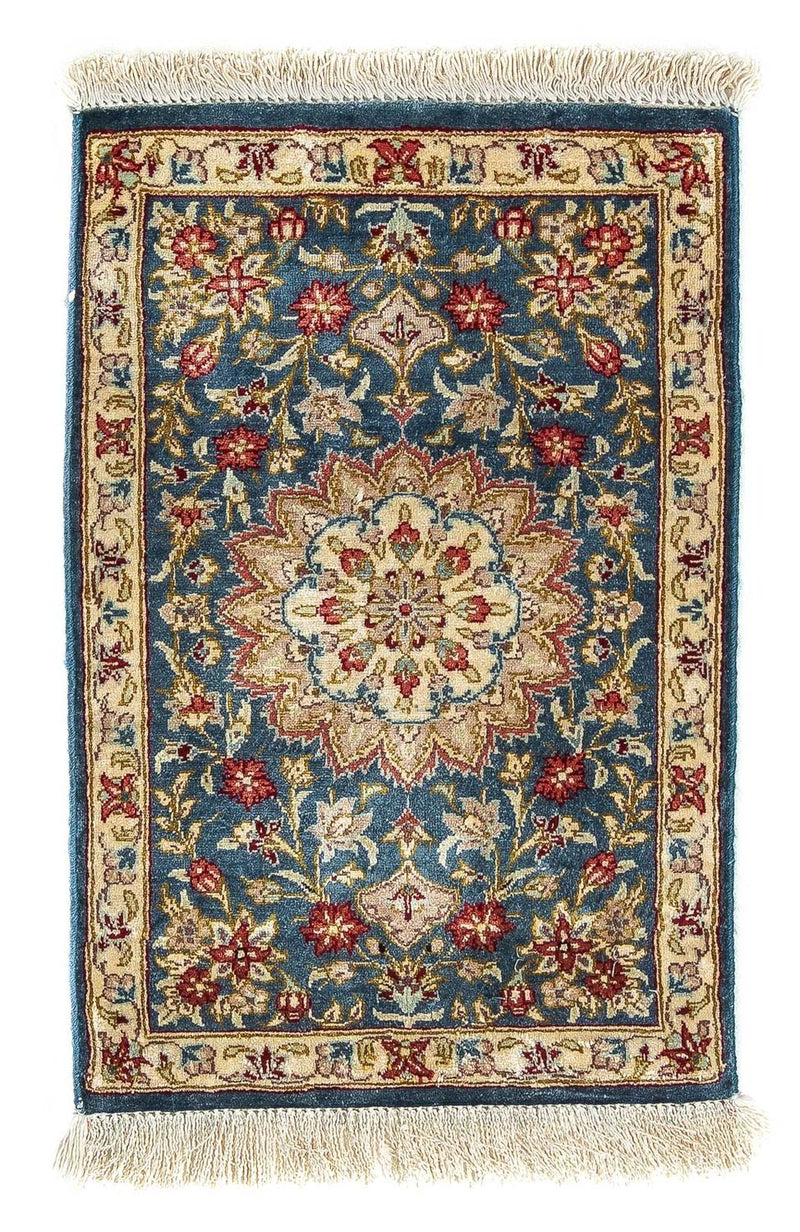 Qom hedvábí Koberec 27x44cm - Perský koberec
