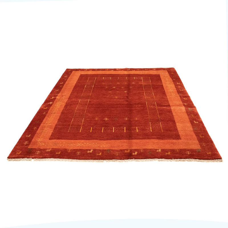Perský Gabbeh Koberec 173x229cm - Perserteppich Wollteppich - tmavě červená