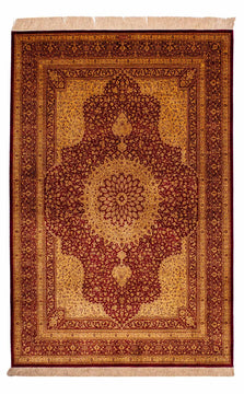 Qom hedvábí Koberec 188x130cm - Perský koberec