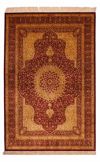 Qom hedvábí Koberec 188x130cm - Perský koberec – product image