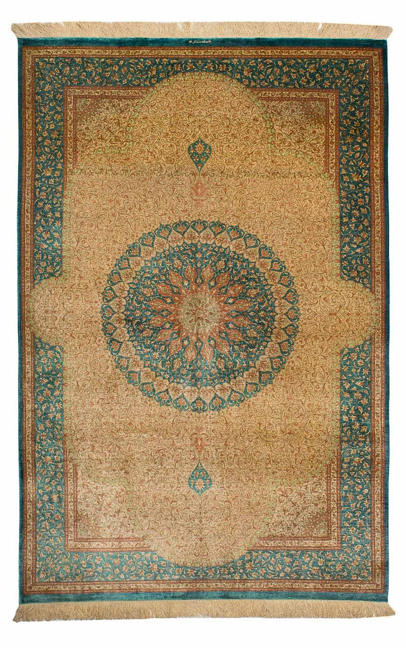 Qom hedvábí Koberec 130x188cm - Perský koberec