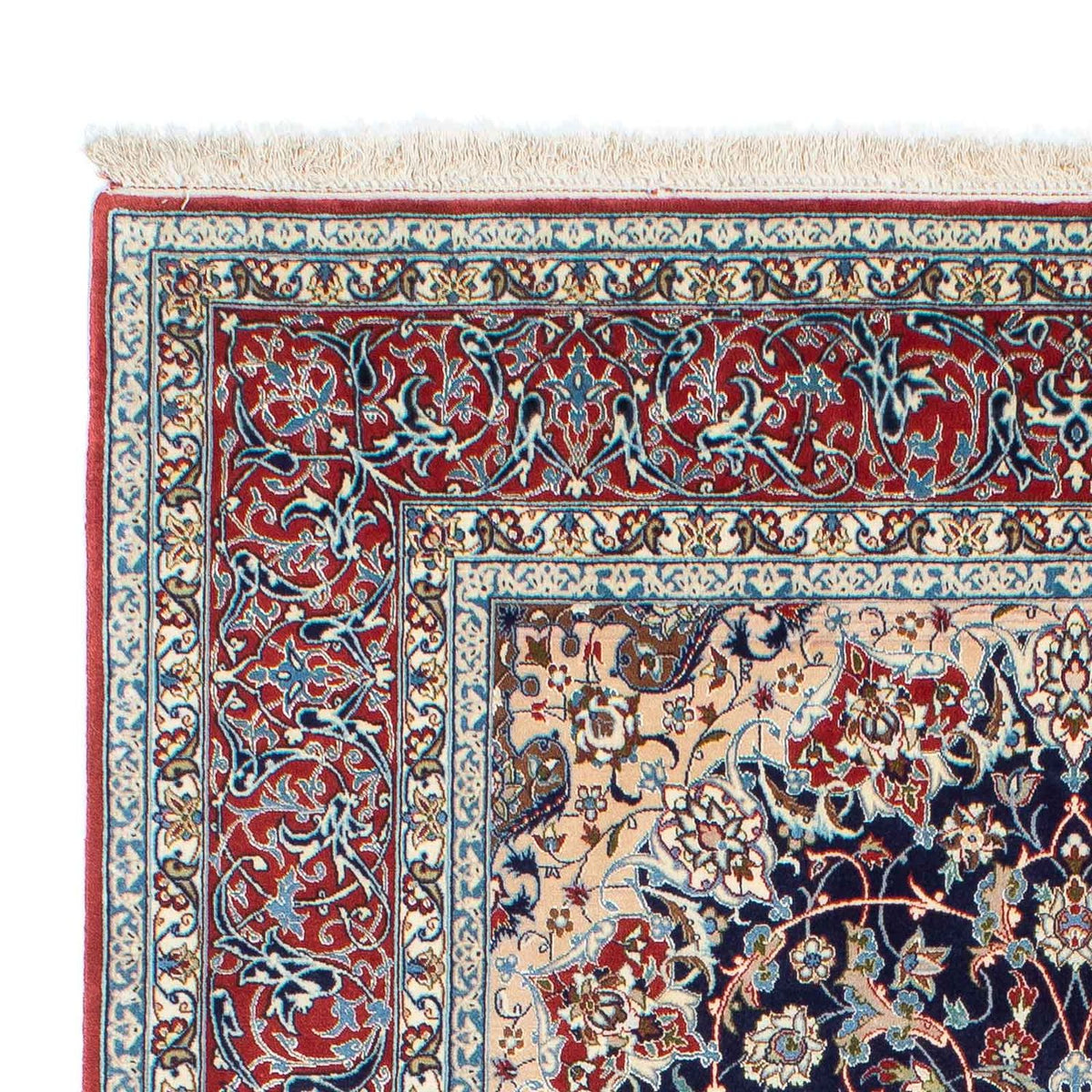 Isfahan Koberec 152x220cm - Perský koberec - tmavě modrá