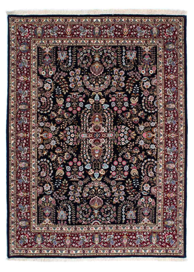Qom Koberec 141x193cm - Perský koberec - tmavě modrá