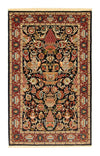 Qom Koberec 102x161cm - Perský koberec - Obdélníkový / Černá / 102 x 161 cm Obdélníkový