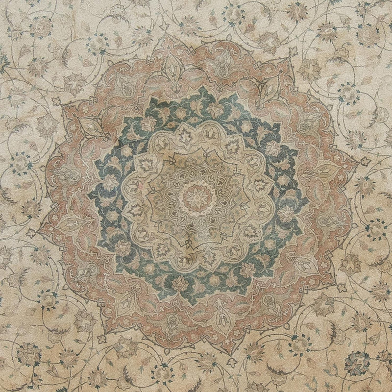 Tabriz Koberec 290x290cm - Perský koberec - béžová