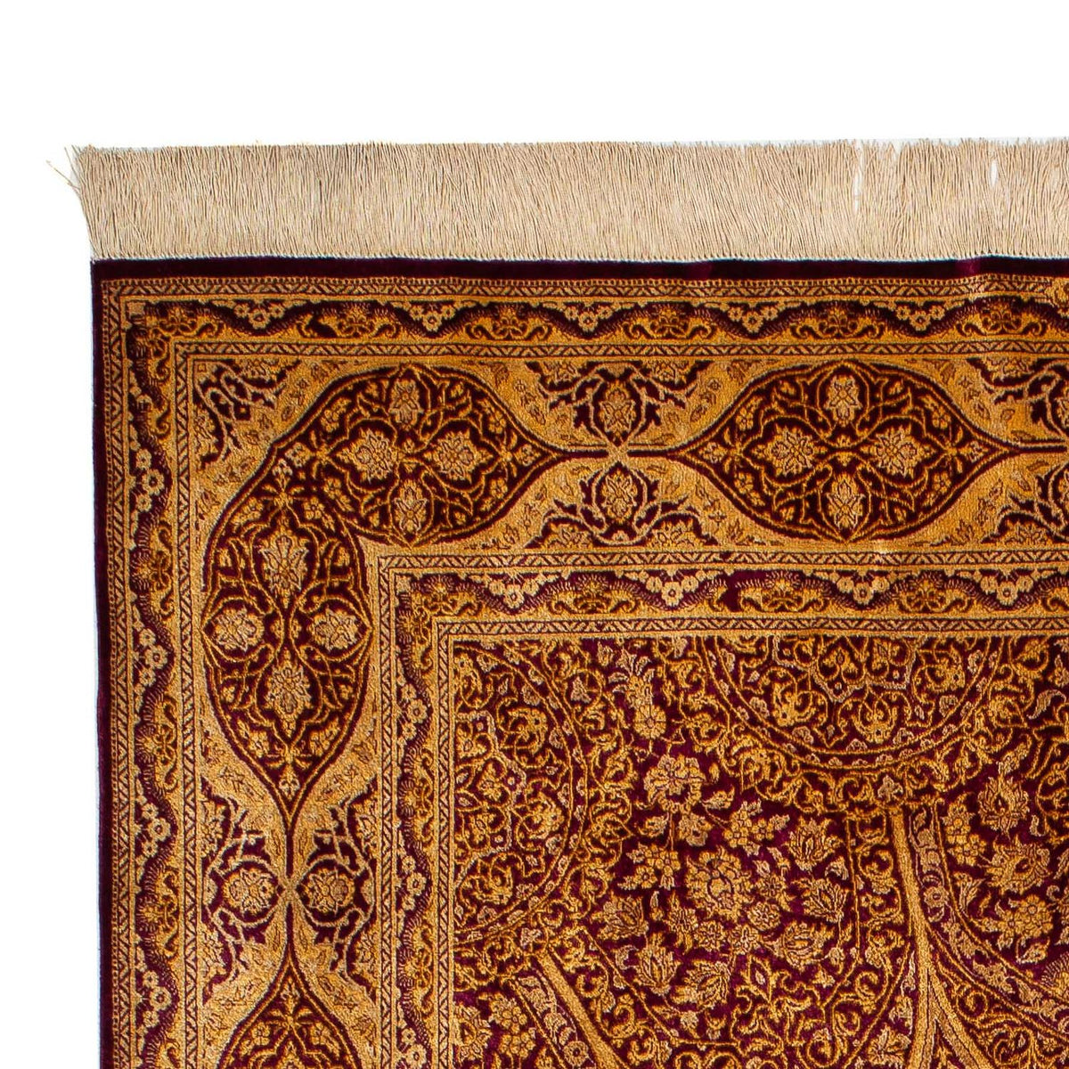 Qom hedvábí Koberec 132x216cm - Perský koberec