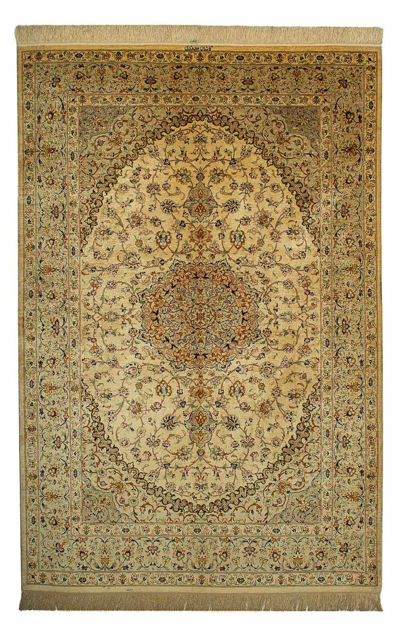 Qom Koberec 133x200cm - Perský koberec - béžová