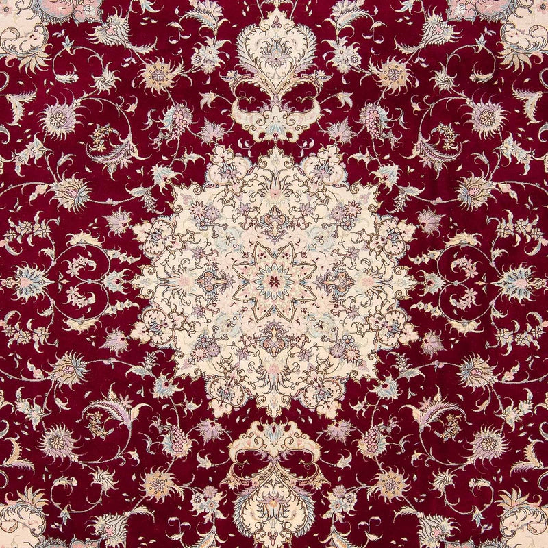 Tabriz - 50 Raj Koberec 248x293cm - Perský koberec - tmavě červená