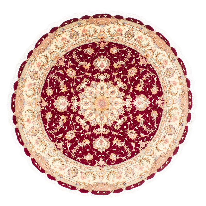 Tabriz - 50 Raj Koberec 150x150cm - Perský koberec - tmavě červená
