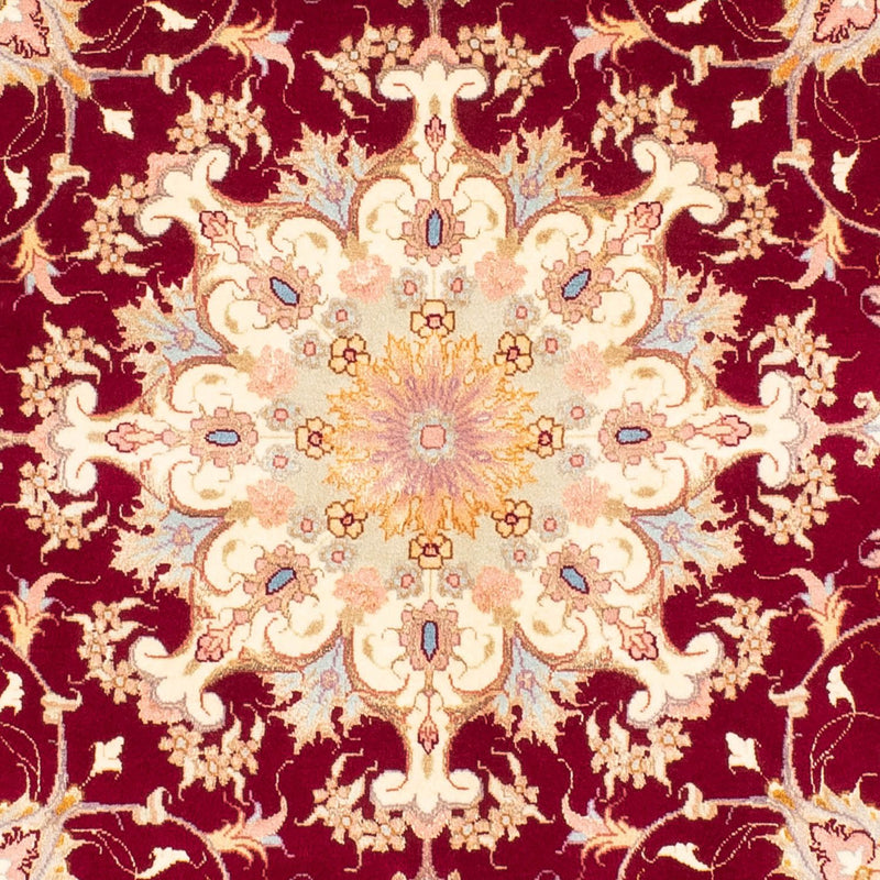 Tabriz - 50 Raj Koberec 150x150cm - Perský koberec - tmavě červená