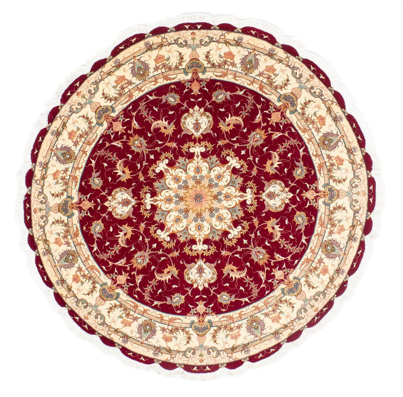 Tabriz - 50 Raj Koberec 150x150cm - Perský koberec - tmavě červená