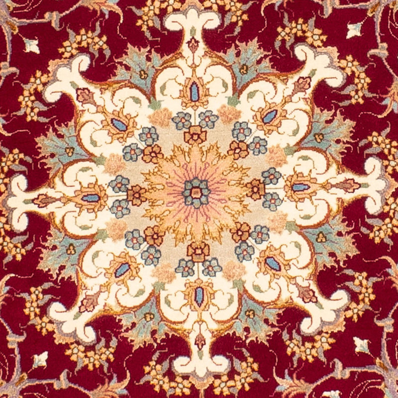 Tabriz - 50 Raj Koberec 150x150cm - Perský koberec - tmavě červená