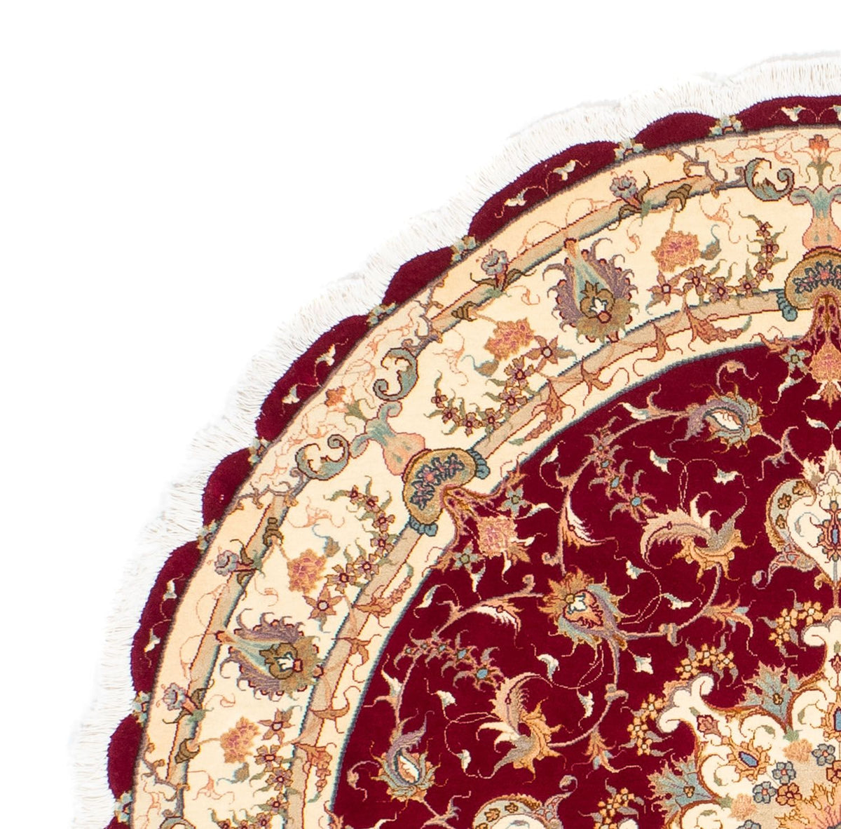 Tabriz - 50 Raj Koberec 150x150cm - Perský koberec - tmavě červená