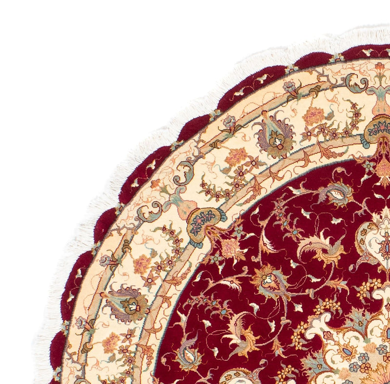 Tabriz - 50 Raj Koberec 150x150cm - Perský koberec - tmavě červená