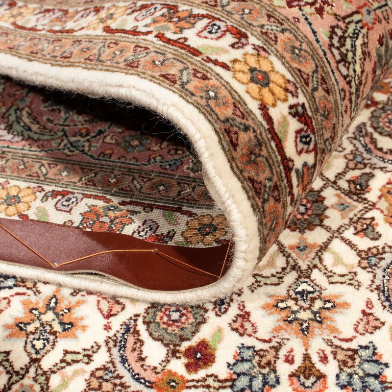 Perský koberec - Tabríz čtvercový  - 215 x 202 cm - světle hnědá