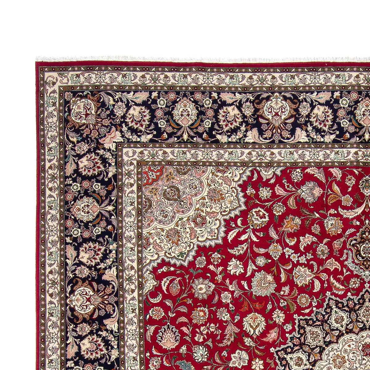 Tabriz - 50 Raj Koberec 302x306cm - Perský koberec - tmavě červená