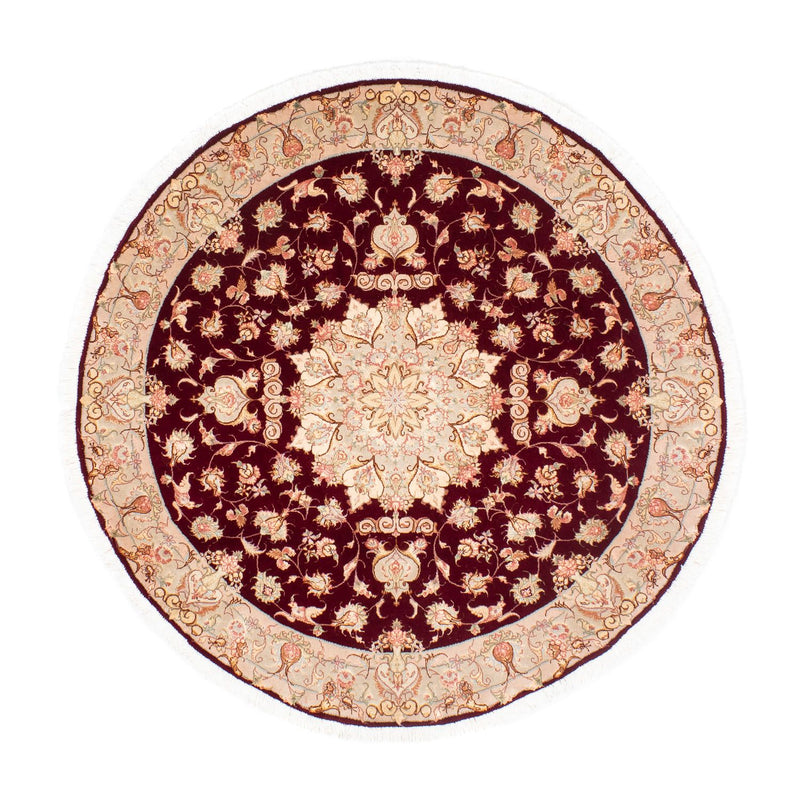 Tabriz - 50 Raj Koberec 150x150cm - Perský koberec - tmavě červená