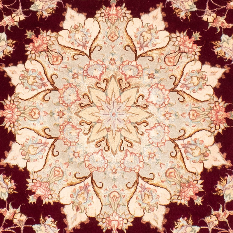 Tabriz - 50 Raj Koberec 150x150cm - Perský koberec - tmavě červená