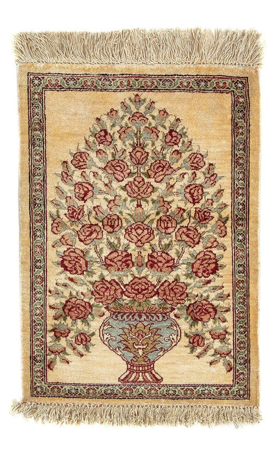 Qom hedvábí Koberec 31x41cm - Perský koberec