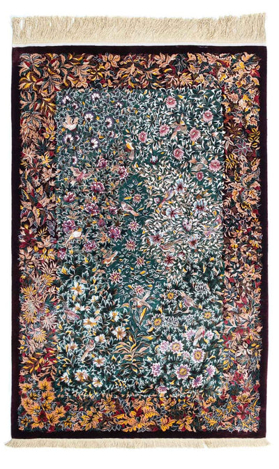 Qom Koberec 78x120cm - Perský koberec - tmavě červená