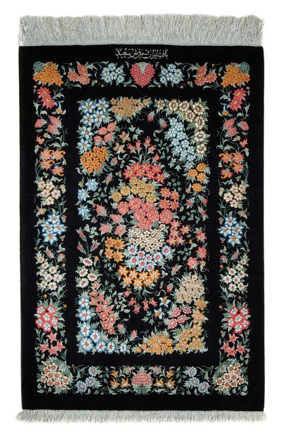 Qom Koberec 60x89cm - Perský koberec - tmavě modrá