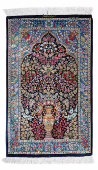 Qom Koberec 57x96cm - Perský koberec - tmavě modrá – product image