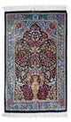 Qom Koberec 57x96cm - Perský koberec - tmavě modrá