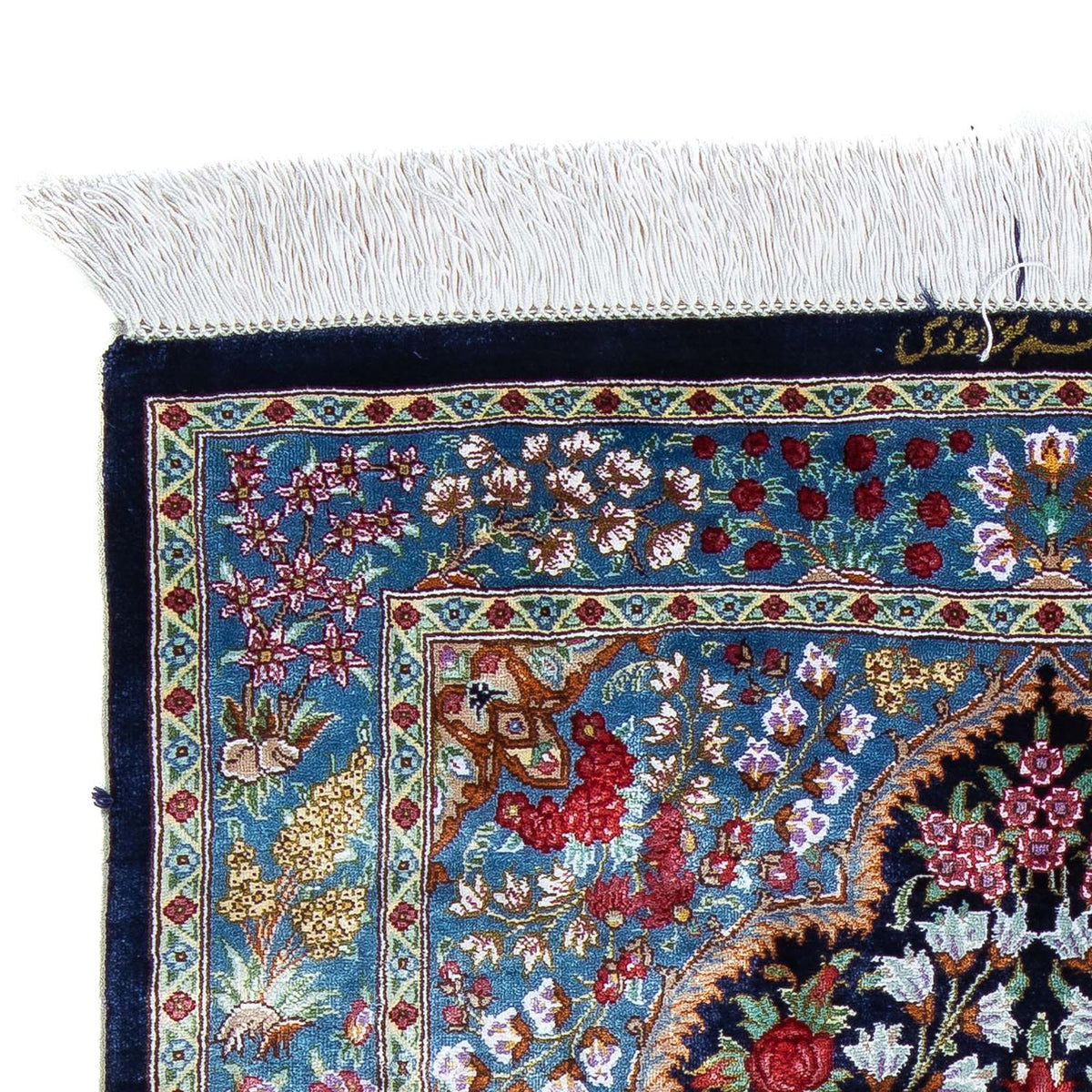 Qom Koberec 57x96cm - Perský koberec - tmavě modrá