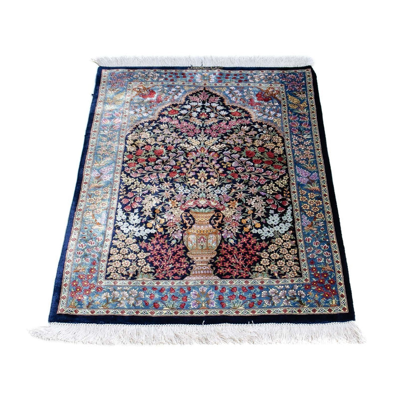 Qom Koberec 57x96cm - Perský koberec - tmavě modrá