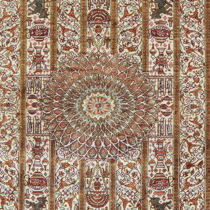 Qom Koberec 59x90cm - Perský koberec - béžová