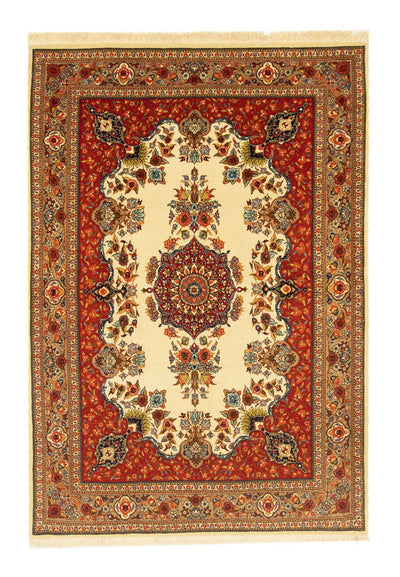 Qom Koberec 105x151cm - Perský koberec - béžová