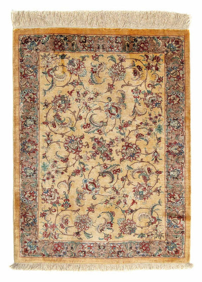 Qom Koberec 59x82cm - Perský koberec - světle hnědá