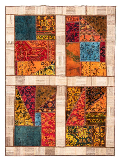 Patchworkový koberec 161x221cm - Perserteppich Wollteppich