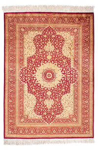 Qom Koberec 102x147cm - Perský koberec - tmavě červená – product image