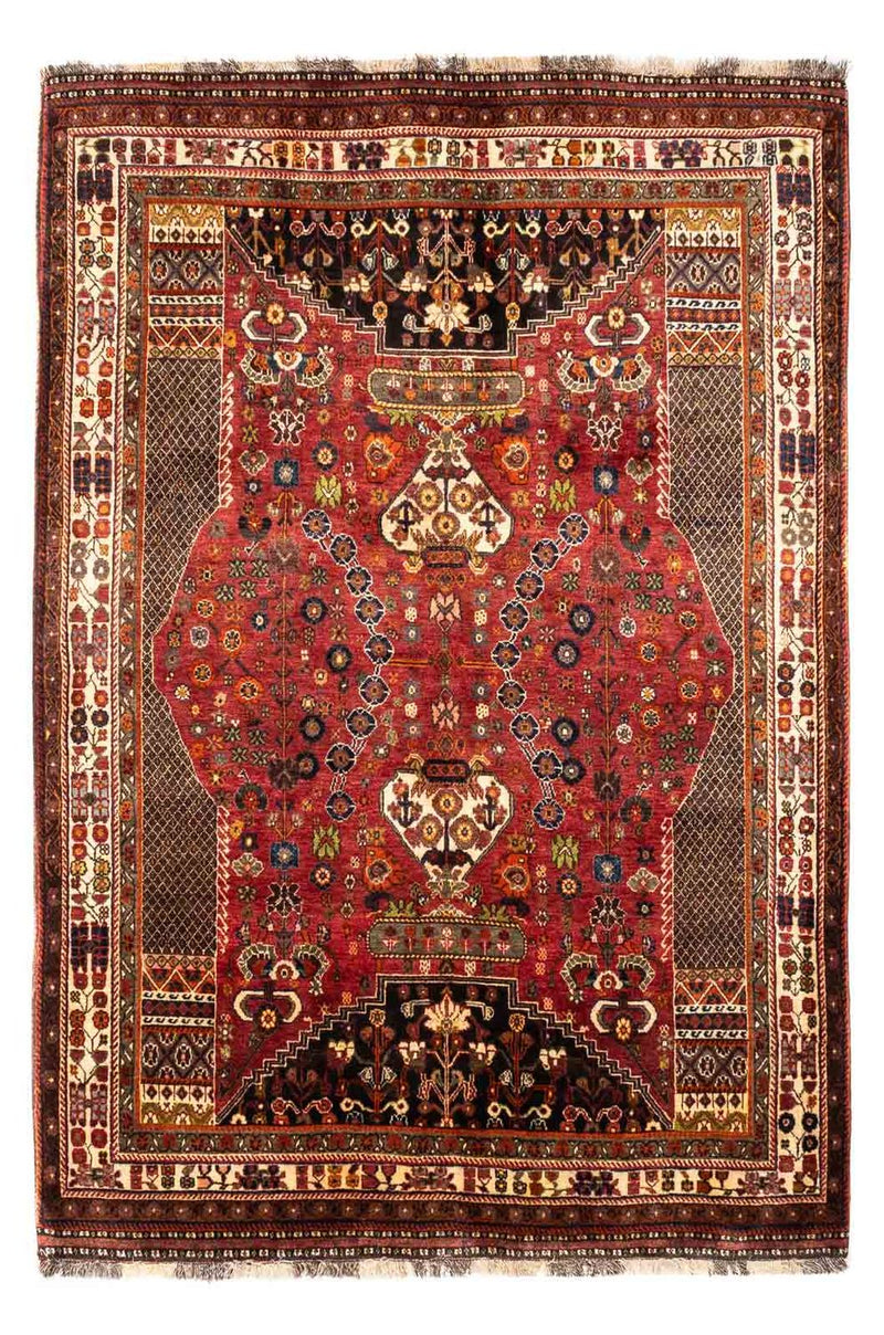 Shiraz Koberec 170x243cm - Perský koberec - tmavě červená