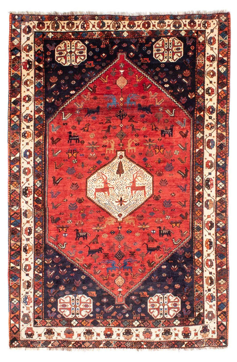 Shiraz Koberec 205x300cm - Perský koberec - tmavě červená