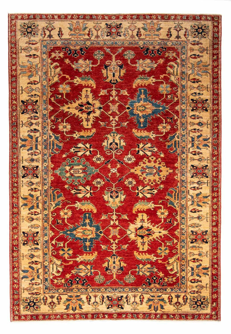 Kazak Koberec 205x290cm - Orientální koberec - tmavě červená
