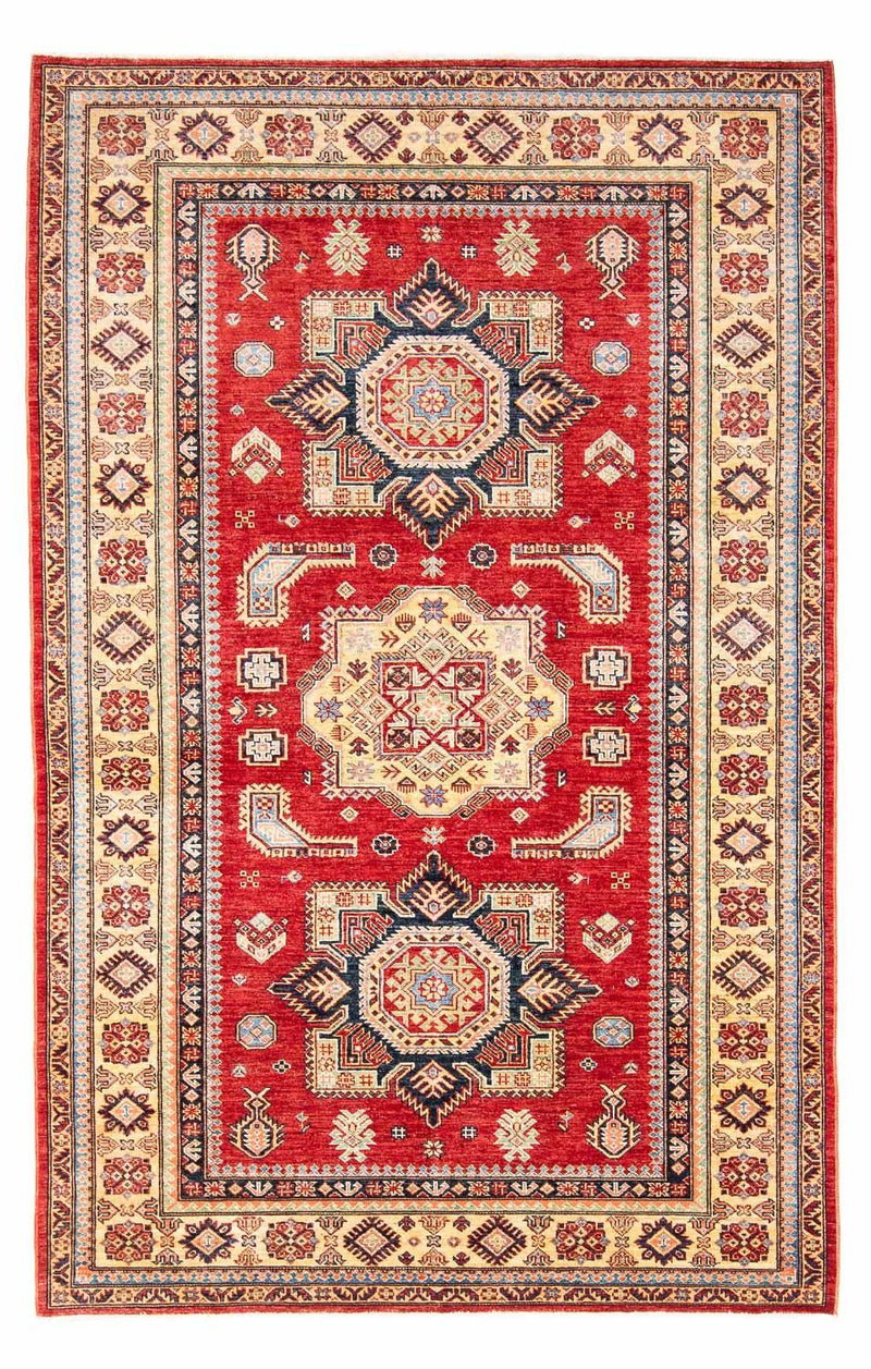 Kazak Koberec 168x253cm - Orientální koberec - tmavě červená
