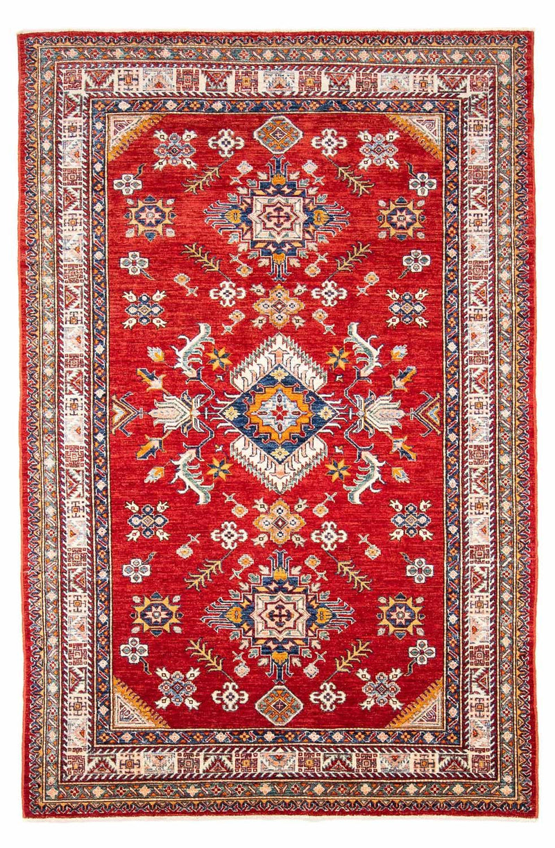 Kazak Koberec 160x244cm - Orientální koberec - tmavě červená